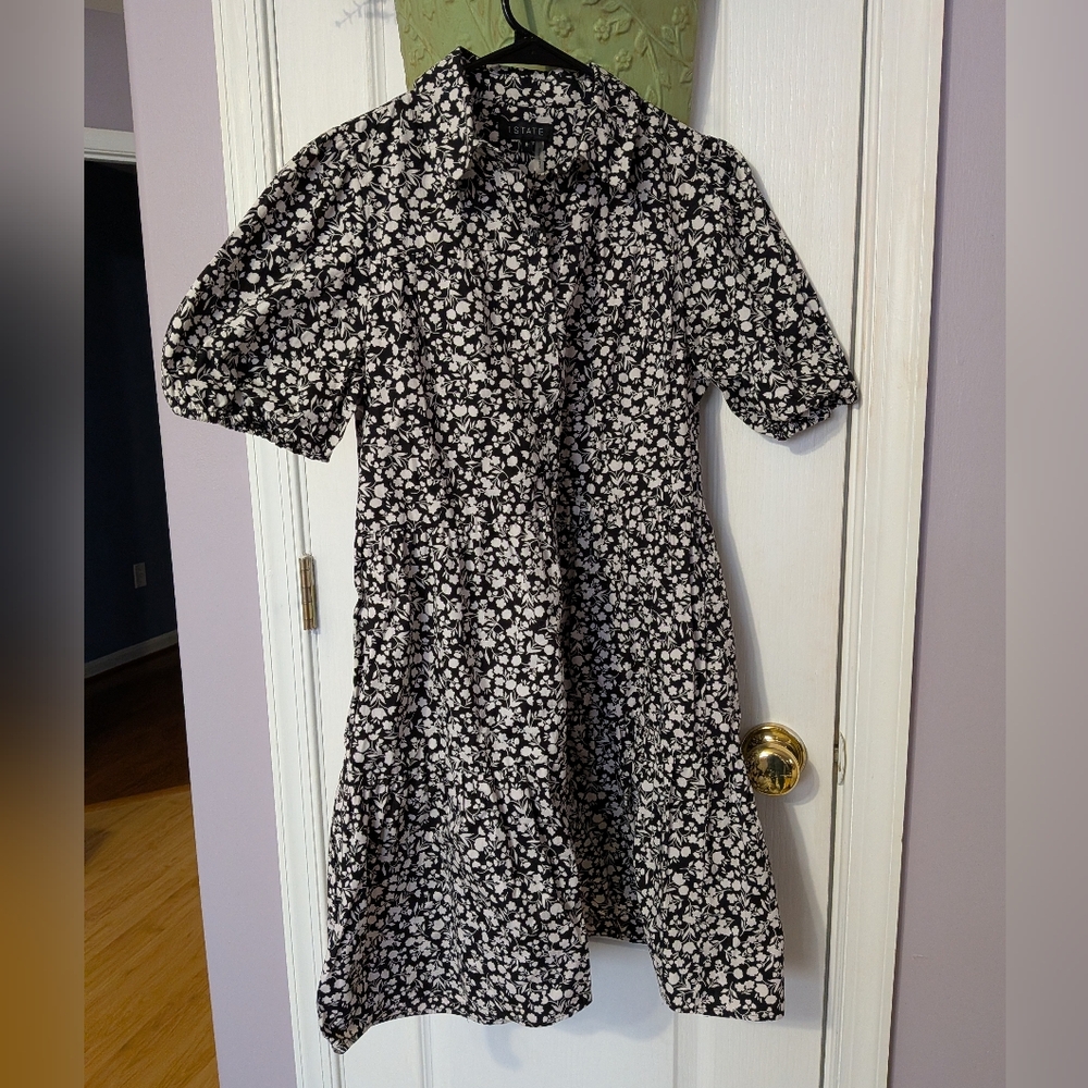 STATE Monochrome Floral Patterned Dress